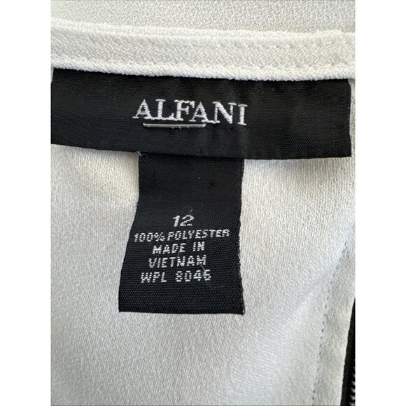 Alfani White Short Sleeve High Low Loose Top Size 12 - Picture 5 of 7